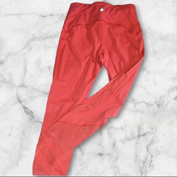 Lululemon Size 10 Coral Leggings 25" - Picture 3 of 7